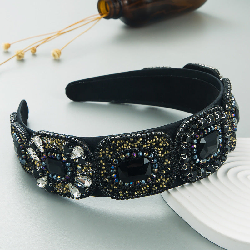 Hair Hoop Fashion New Bright Crystal Baroque Hair Band Hair Cave High Quality Small Fragrance Head Hoop Hair Accessories