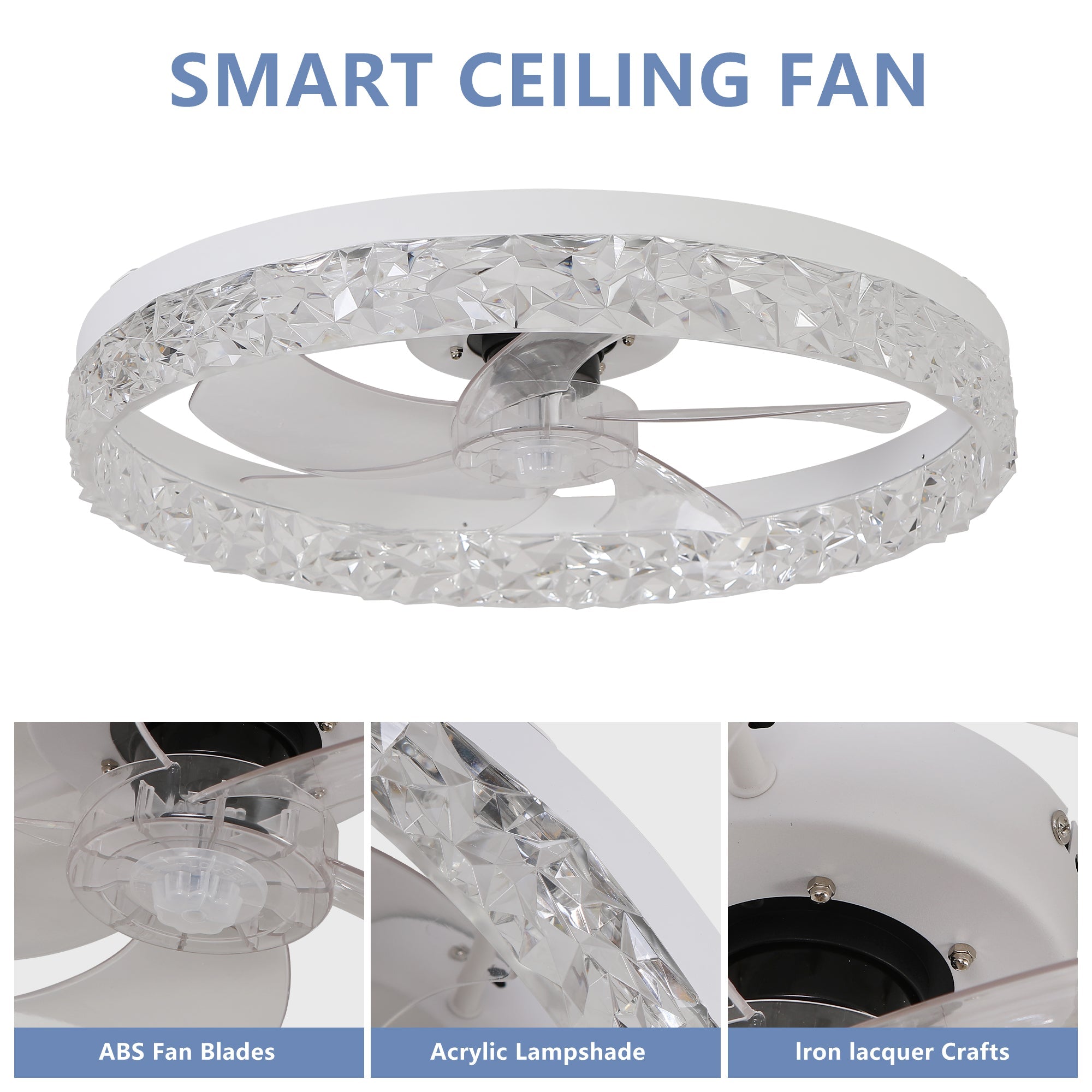 Acrylic Dimmable Ceiling Fan Light