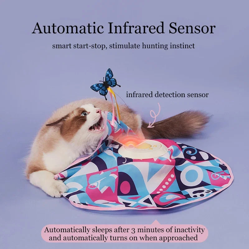 Fluttering Butterfly Cat Toys Interactive Cat Sticks Pet Kitten Can&