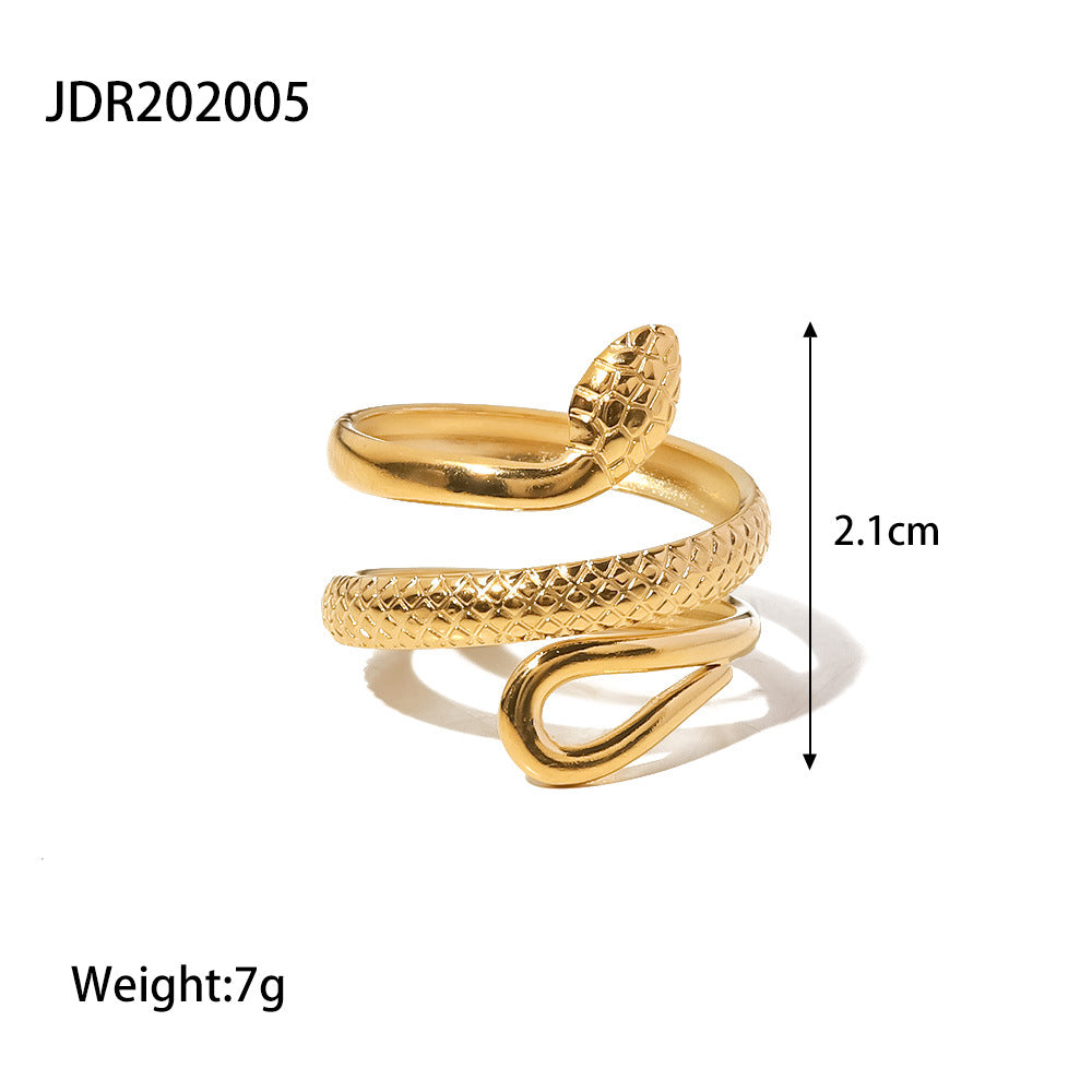 Retro style ring snake shaped ring women&
