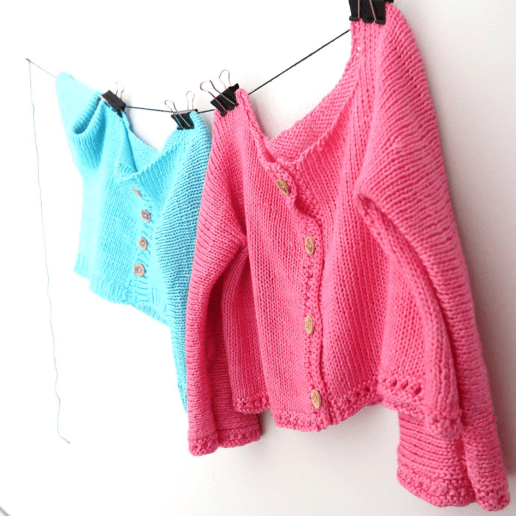 Cotton Candy Baby Cardigan Knitting Kit