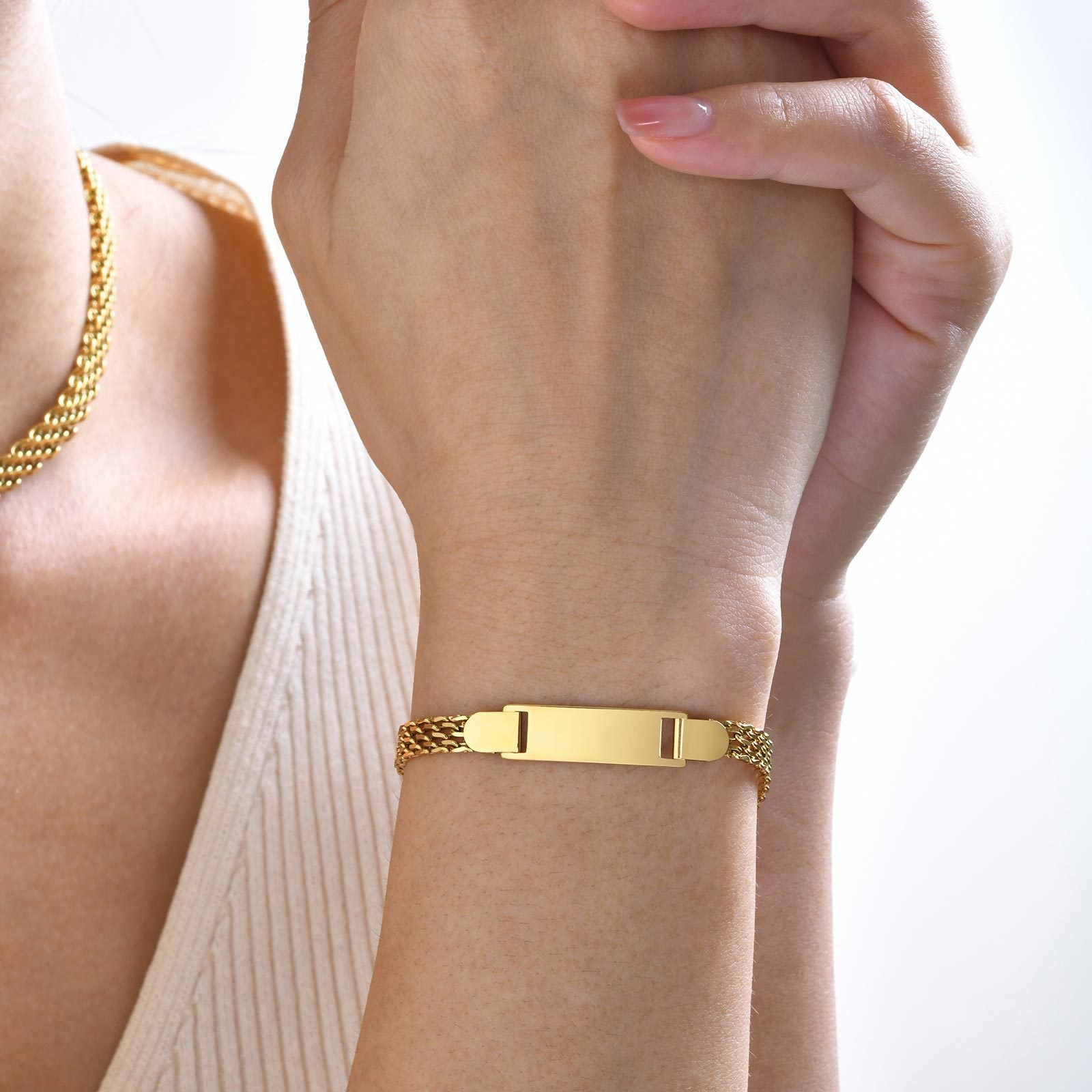 Stainless Steel Titanium Snake Chain Women&