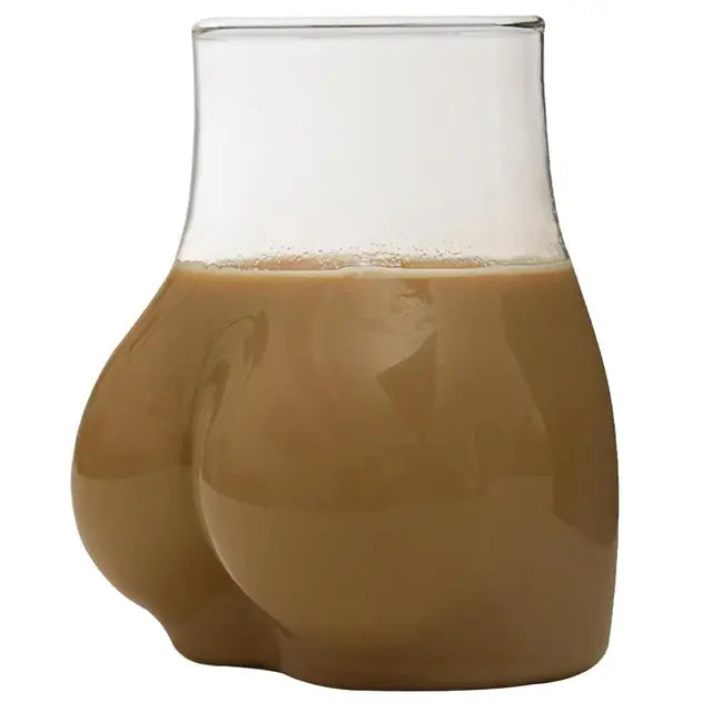 creative Butt Drinking Glass Borosilicate Glass Transparent Butt Drinking Cup Funny Glass Cup For Holiday Thick Coffee Mug