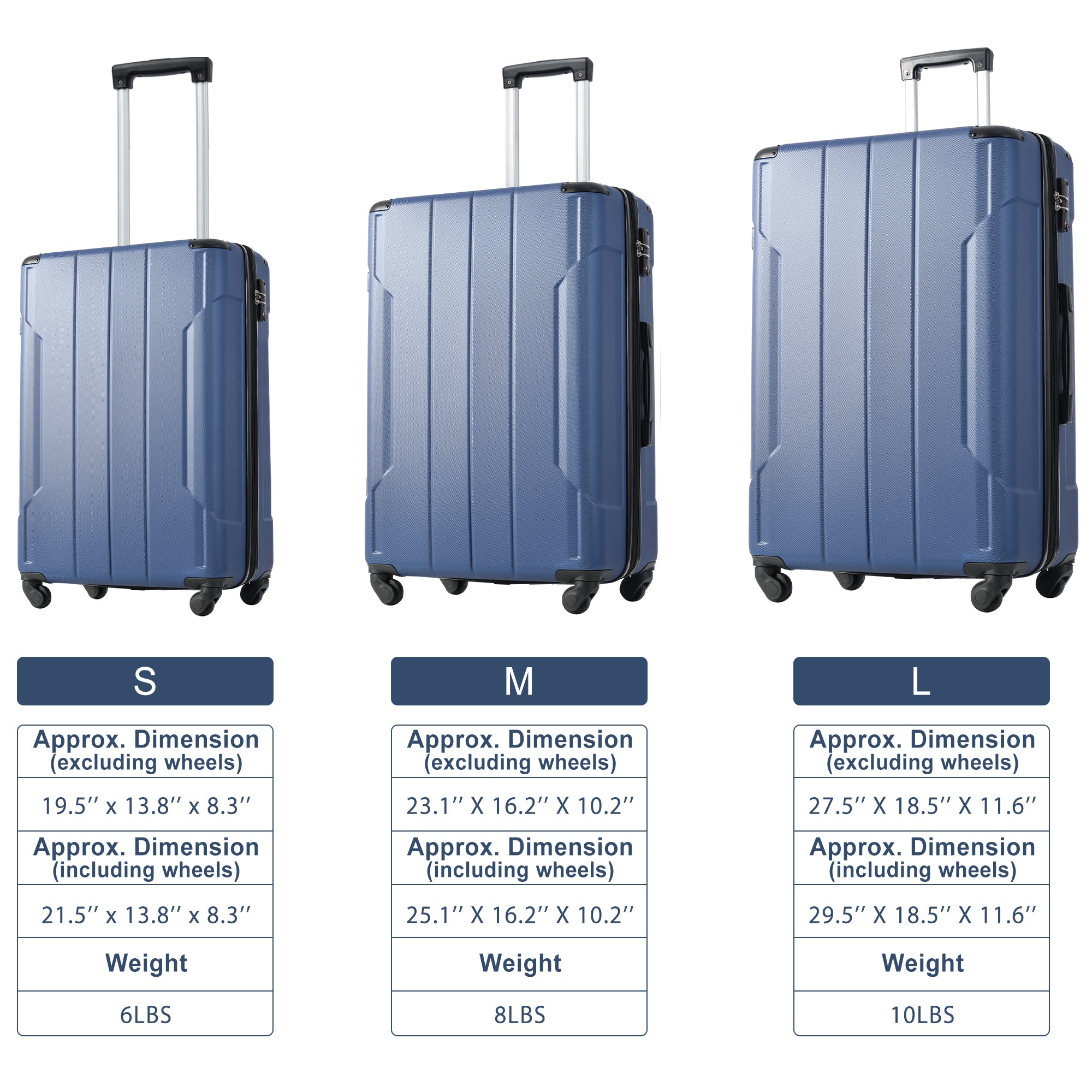 Hardshell Luggage Spinner Suitcase with TSA Lock Lightweight 20&