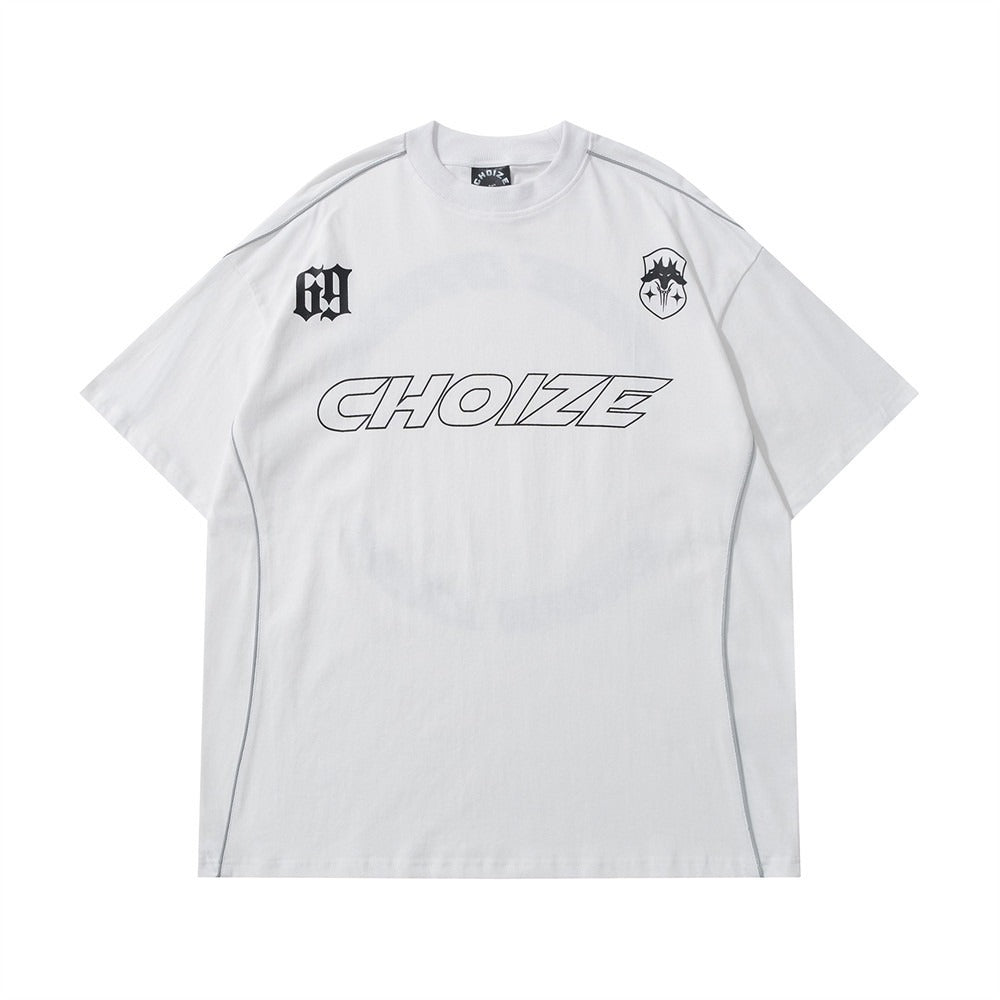 Letter printed short sleeved T-shirt men&