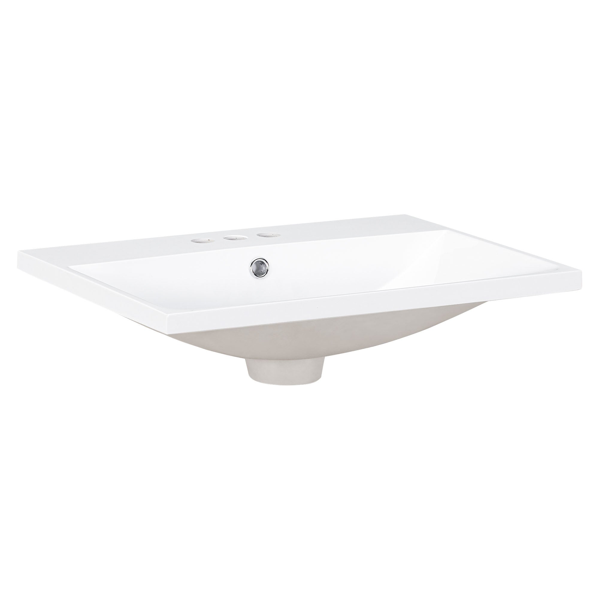 24" Bathroom Vanity Top Only White Basin 3-Faucet Holes 4" Faucet Available Ceramic