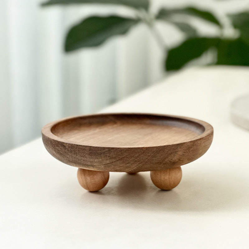 Entrance foyer storage tray aromatherapy glasses placement tray oval wooden ornament household tray