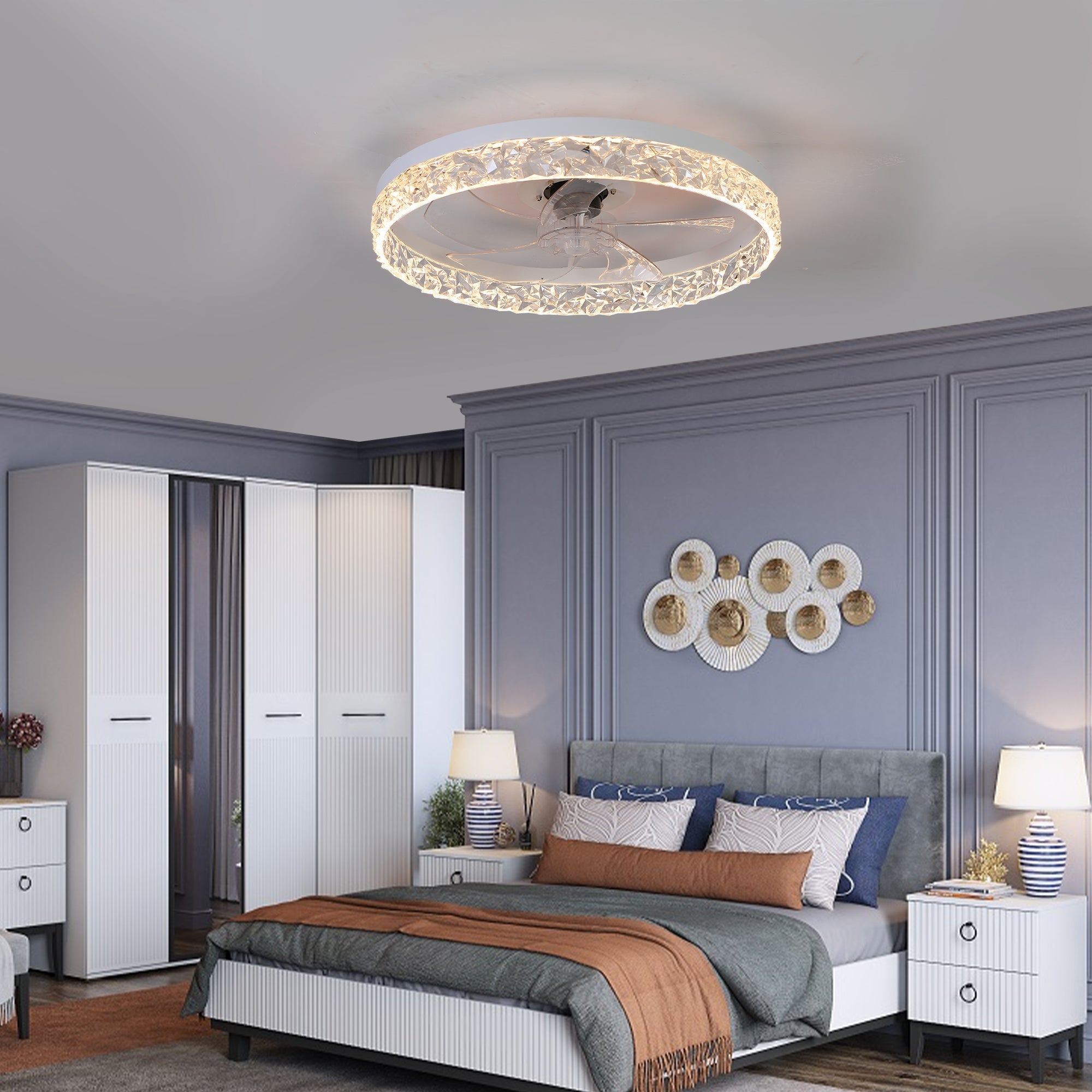 Acrylic Dimmable Ceiling Fan Light