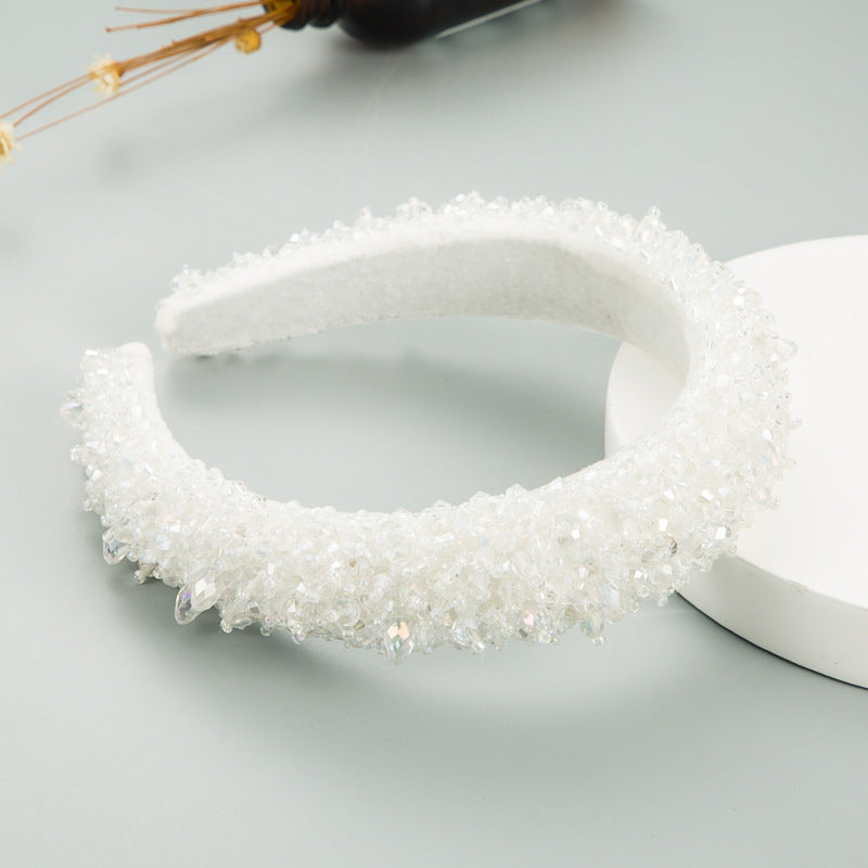 Ins New Baroque Hand-Sewn Stellalou Headband Full Of Crystal Headband