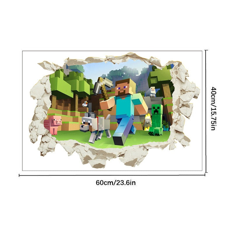 Minecraft run away My World Wall Stickers Living Room Children&