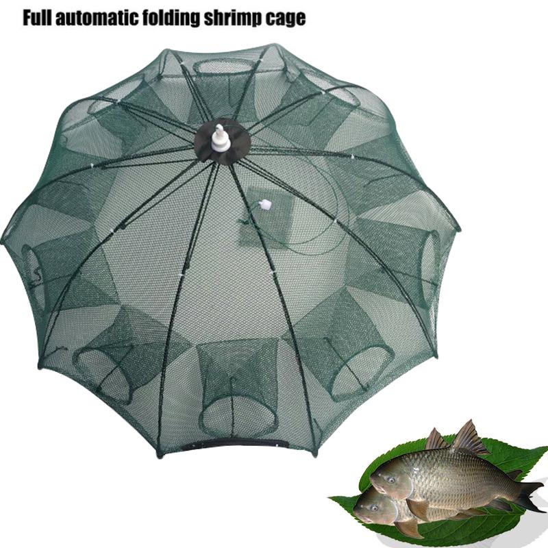 10 Holes Crayfish Net Cast Folding Fishing Nets Automatic