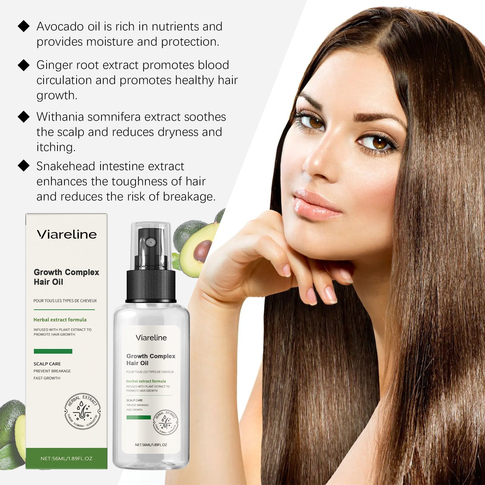 Herbal Hair Care Essential Oil Repair Dry, Hydrating, Smooth And Improve Frizzy Hair Care Essence