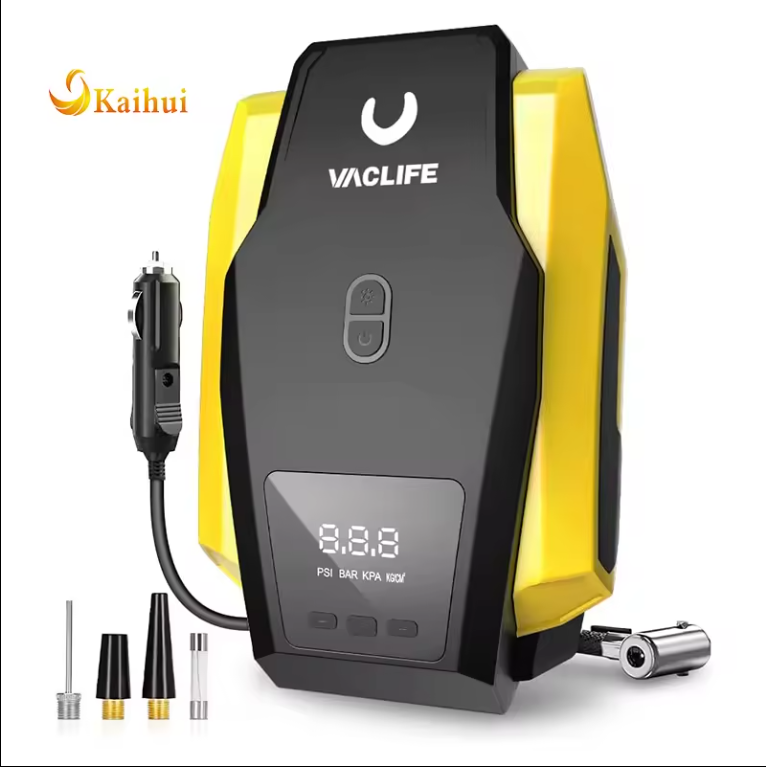 Tire Inflator Portable Air Compressor Pump for Car Tires (up to 50 PSI) 12V DC Tire Pump for Bikes (up to 150 PSI) LED Light