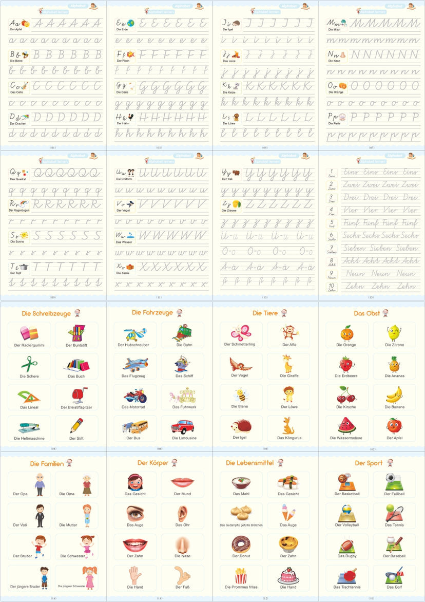 Full English version of calligraphy stickers Children&