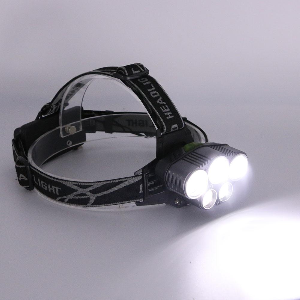 LED Headlamp 5 CREE XM-L T6 15000 lumens LED USB Camping Hike Emergency Light