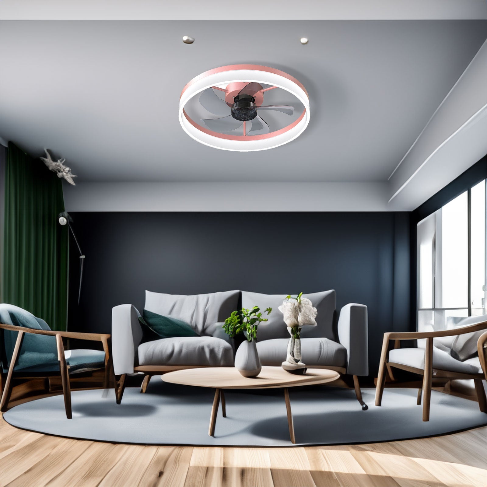Pink Dimmable LED Ceiling Fan