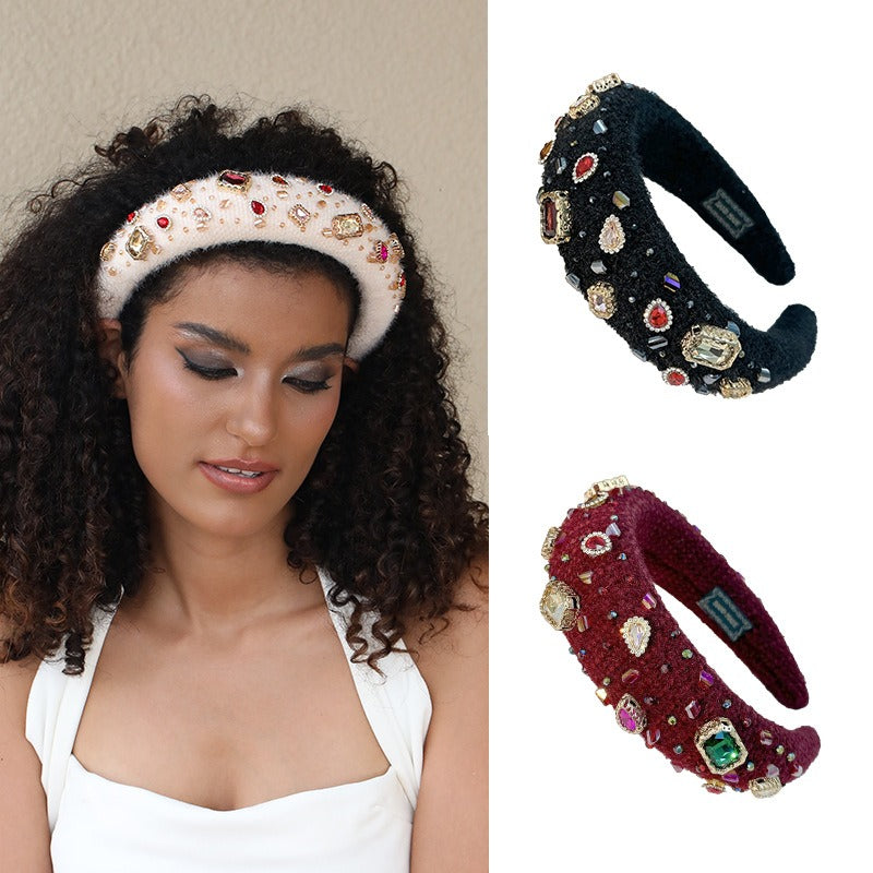 Heavy Industry Baroque Crystal Hair Hoop Women&