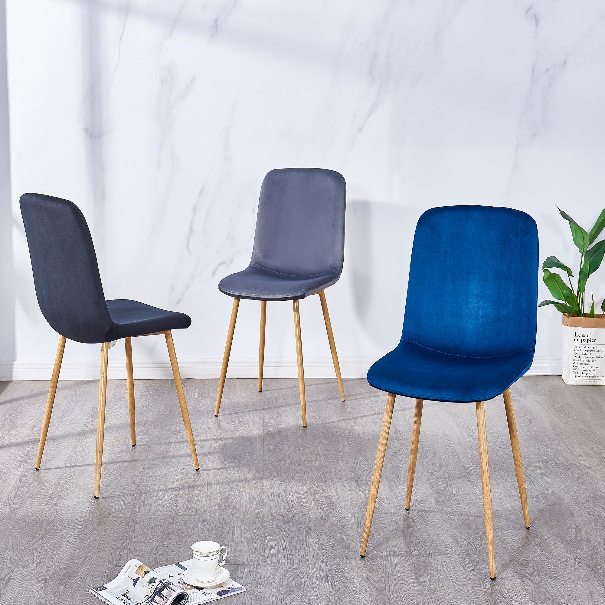 Dining Chair 4PCS(BLUE)Modern style New technology Suitable for restaurants cafes taverns