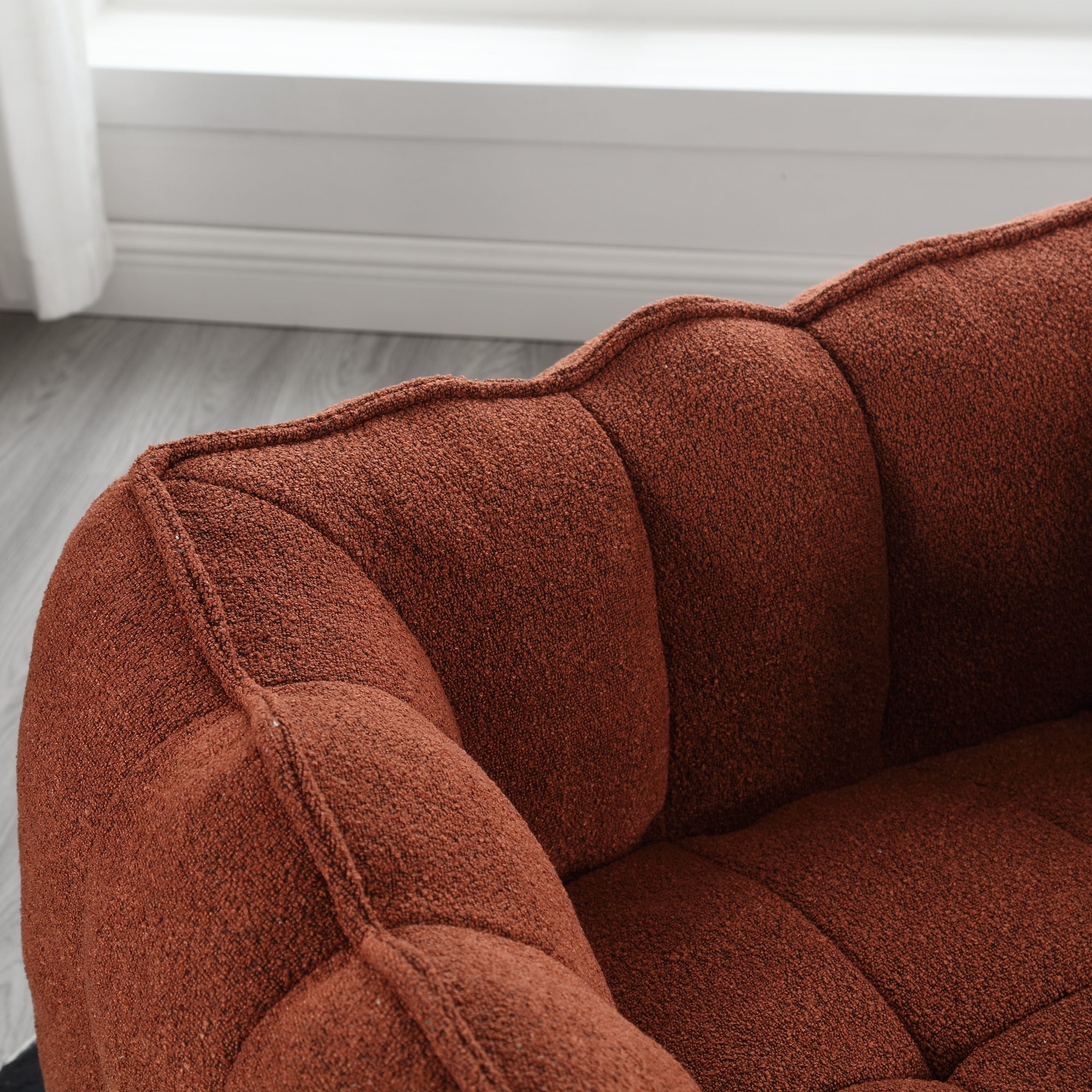 Soft Bean Bag Chair with High Resilient Foam(Chips)for living room and bedroom Comfortable Square Lazy Sofa with Footstool