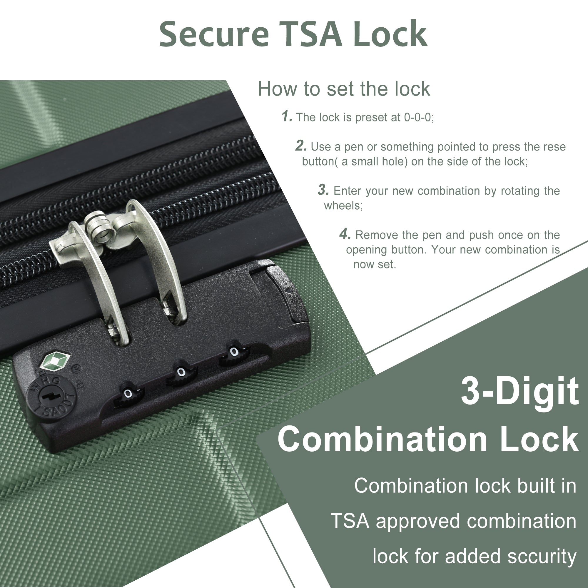 Hardshell Luggage Spinner Suitcase with TSA Lock Lightweight Expandable 24&