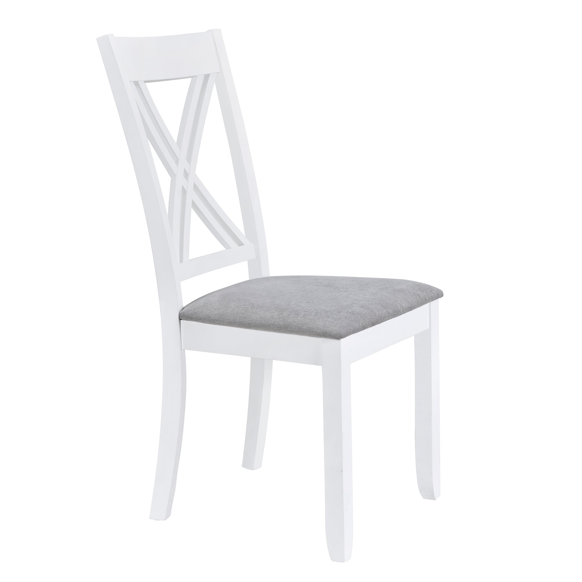 TOPMAX Rustic Minimalist Wood 5-Piece Dining Table Set with 4 X-Back Chairs for Small Places White