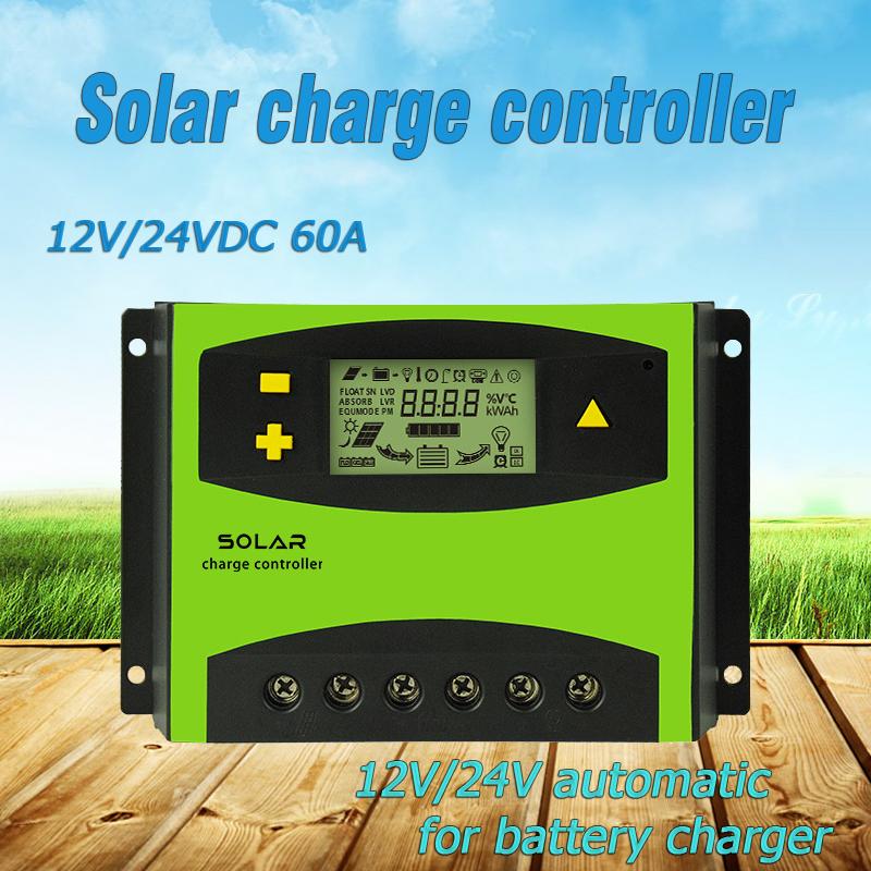 12V 24V 60A 50A 40A 30A Solar Controller with LCD Function Dual USB 5VDC Output Solar Panel Battery Charge Regulator
