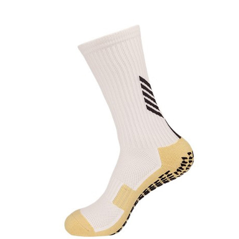 Anti Slip Football Soccer Socks for Men Teenage Kid Boys Sport Grips Crew Socks Black White Blue High Quality