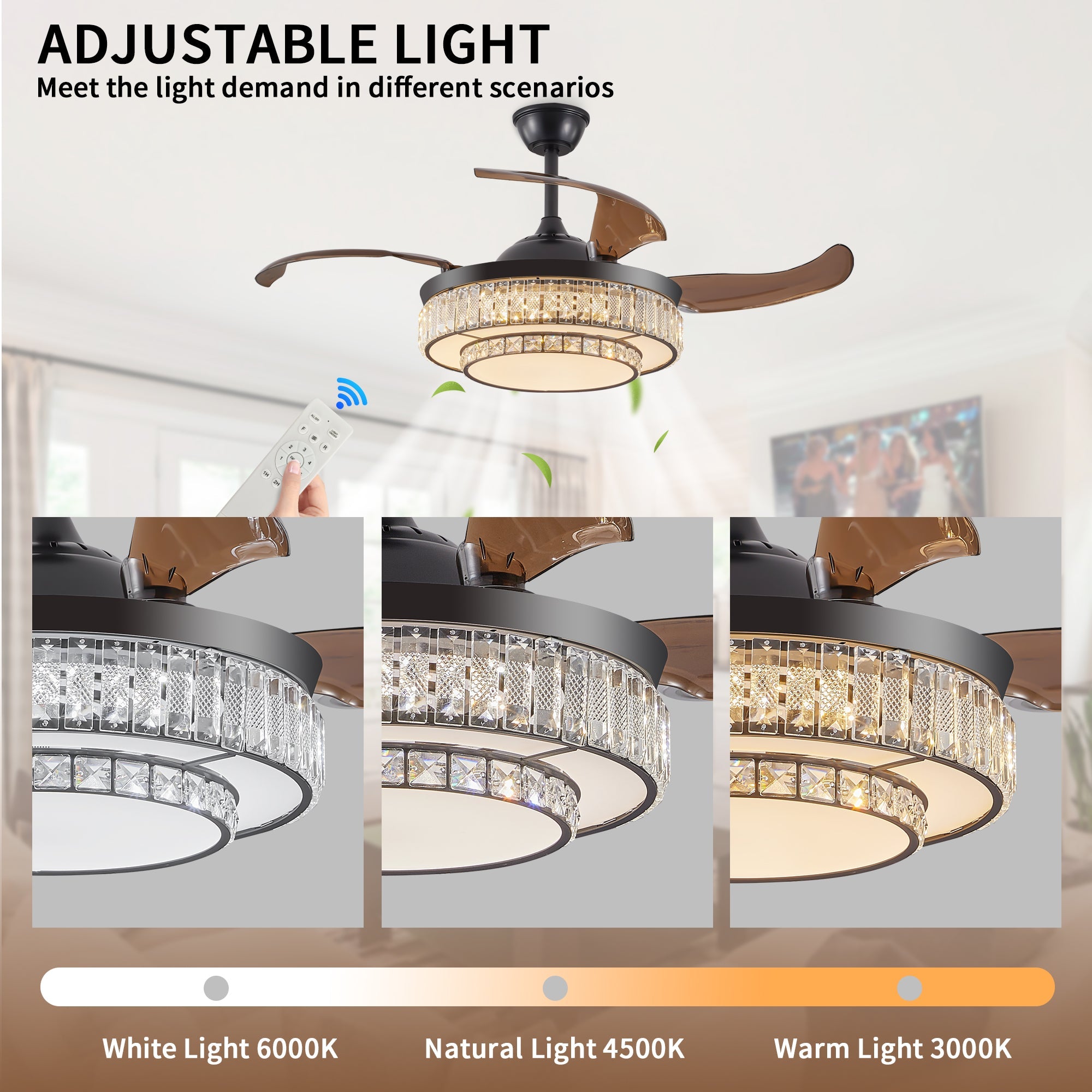 LED Retractable Ceiling Fan