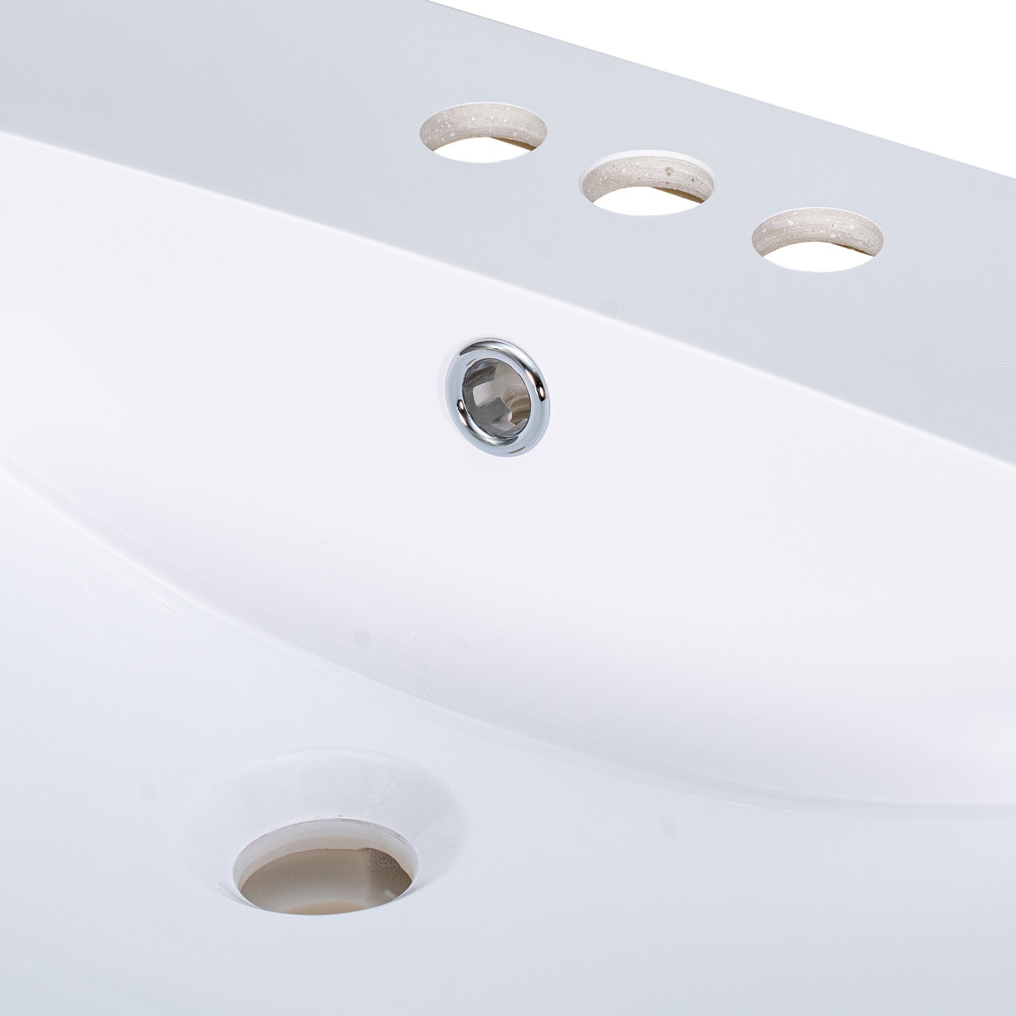 24" Bathroom Vanity Top Only White Basin 3-Faucet Holes 4" Faucet Available Ceramic