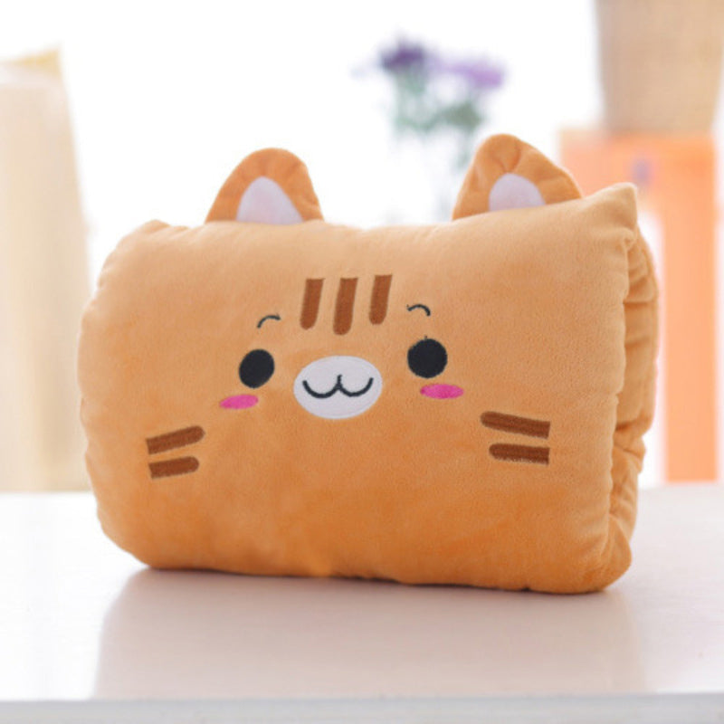 Animated nap pillow, warm hand cover, cylindrical cushion, creative hand warmer, girls&