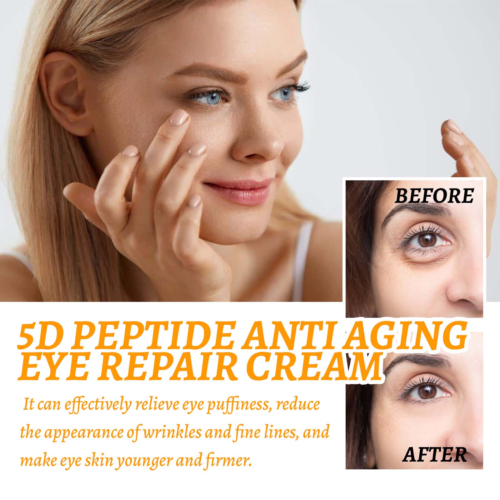 5d Peptide Anti-Wrinkle Eye Repair Cream, Fade Fine Lines Crow&