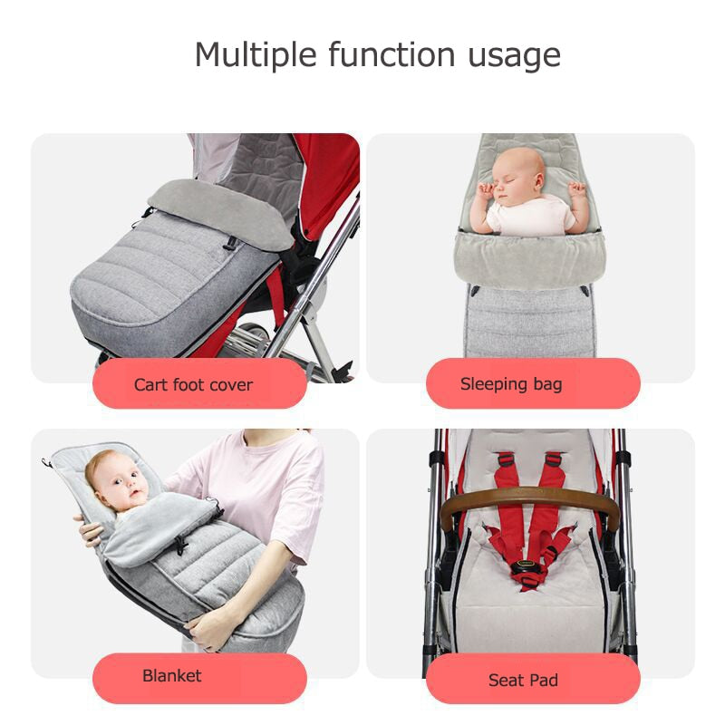 Winter Thick Sleeping Bags Warm Baby Sleepsack Envelope For Newborn Infant Windproof Stroller Cushion Footmuff Pram