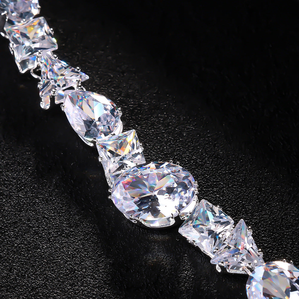 Simple necklace earring set bride&