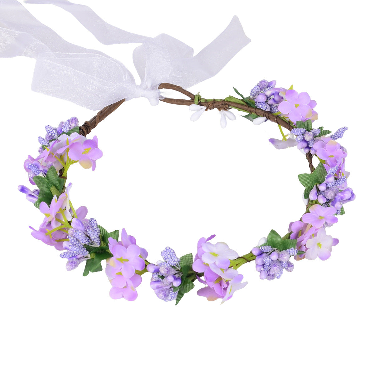 Hawaiian flower garland headband, bride&