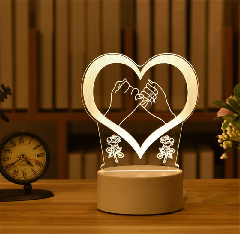 3D Night Light LED Table Light Creative Gift Bedhead Light Small Gift Valentine&