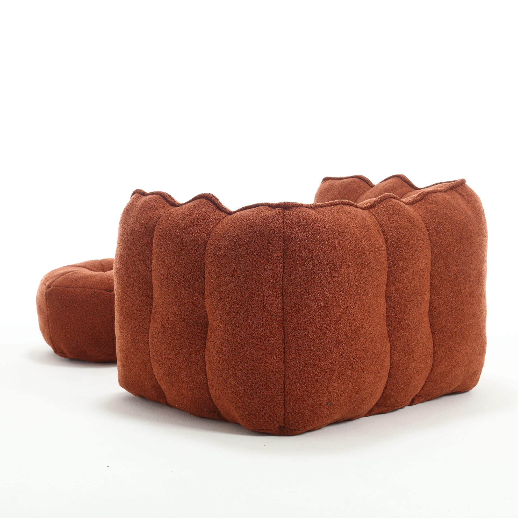 Soft Bean Bag Chair with High Resilient Foam(Chips)for living room and bedroom Comfortable Square Lazy Sofa with Footstool