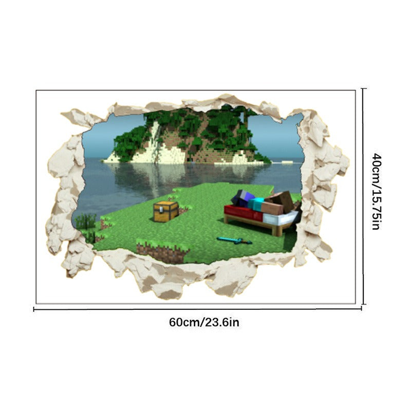 Minecraft run away My World Wall Stickers Living Room Children&