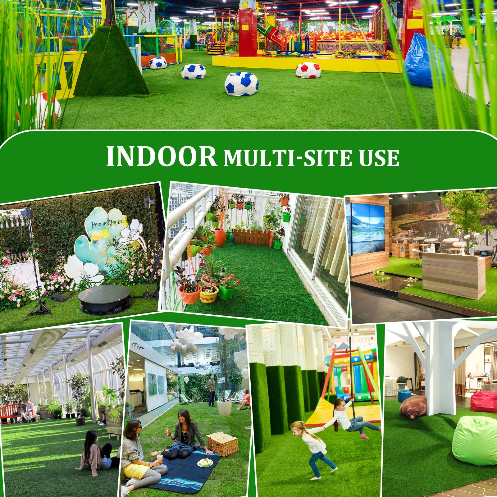 2FTX10FT Outdoor Artificial Grass Runway Blanket, Thick and Realistic Fake Grass Roll Decoration 1.38 "Pile Height