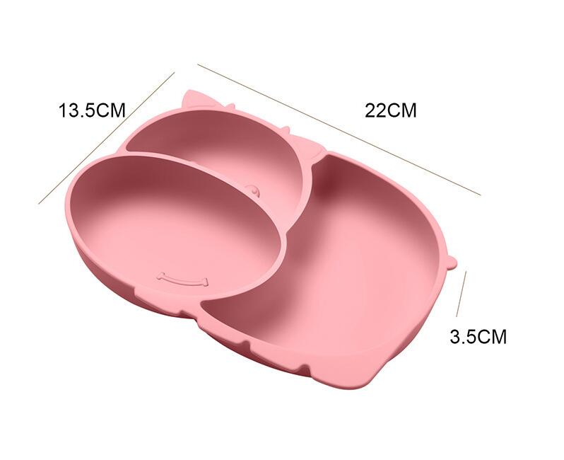 Baby All-In-One With Suction Cup Compartment Food Supplement Bowl Fork Spoon Feeding Tableware Set Children&