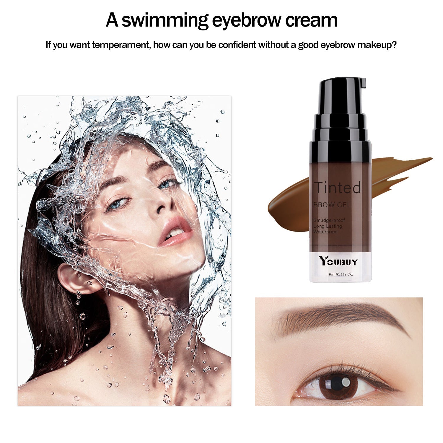 Eyebrow ointment dye waterproof quick drying natural eyebrow long-lasting travel portable set liquid eyebrow pencil 
