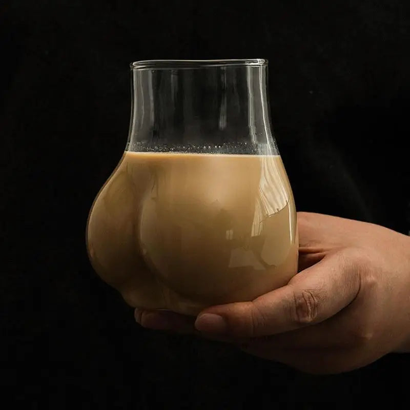 creative Butt Drinking Glass Borosilicate Glass Transparent Butt Drinking Cup Funny Glass Cup For Holiday Thick Coffee Mug