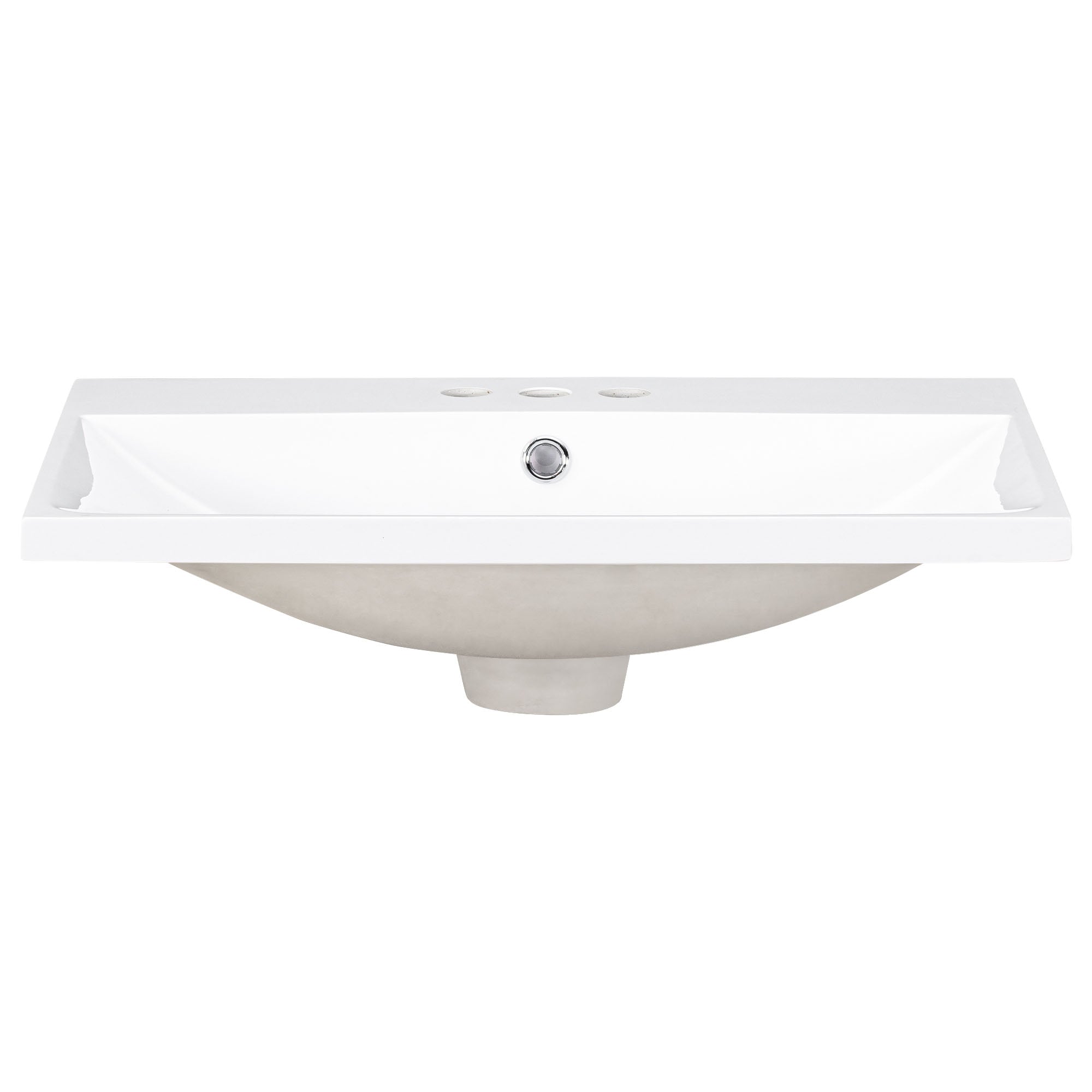 24" Bathroom Vanity Top Only White Basin 3-Faucet Holes 4" Faucet Available Ceramic