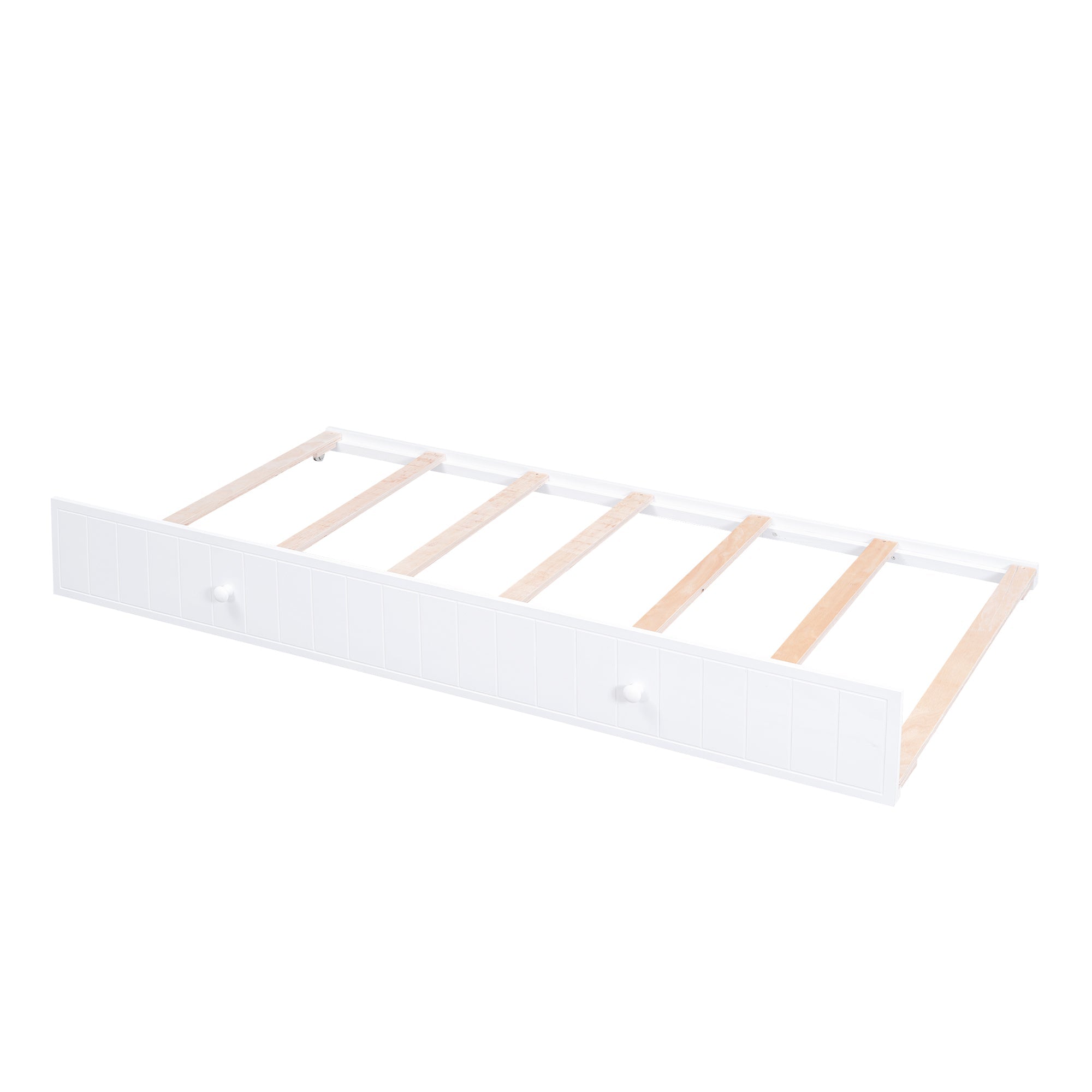 Twin Size Daybed with Storage Arms Trundle and Charging Station White