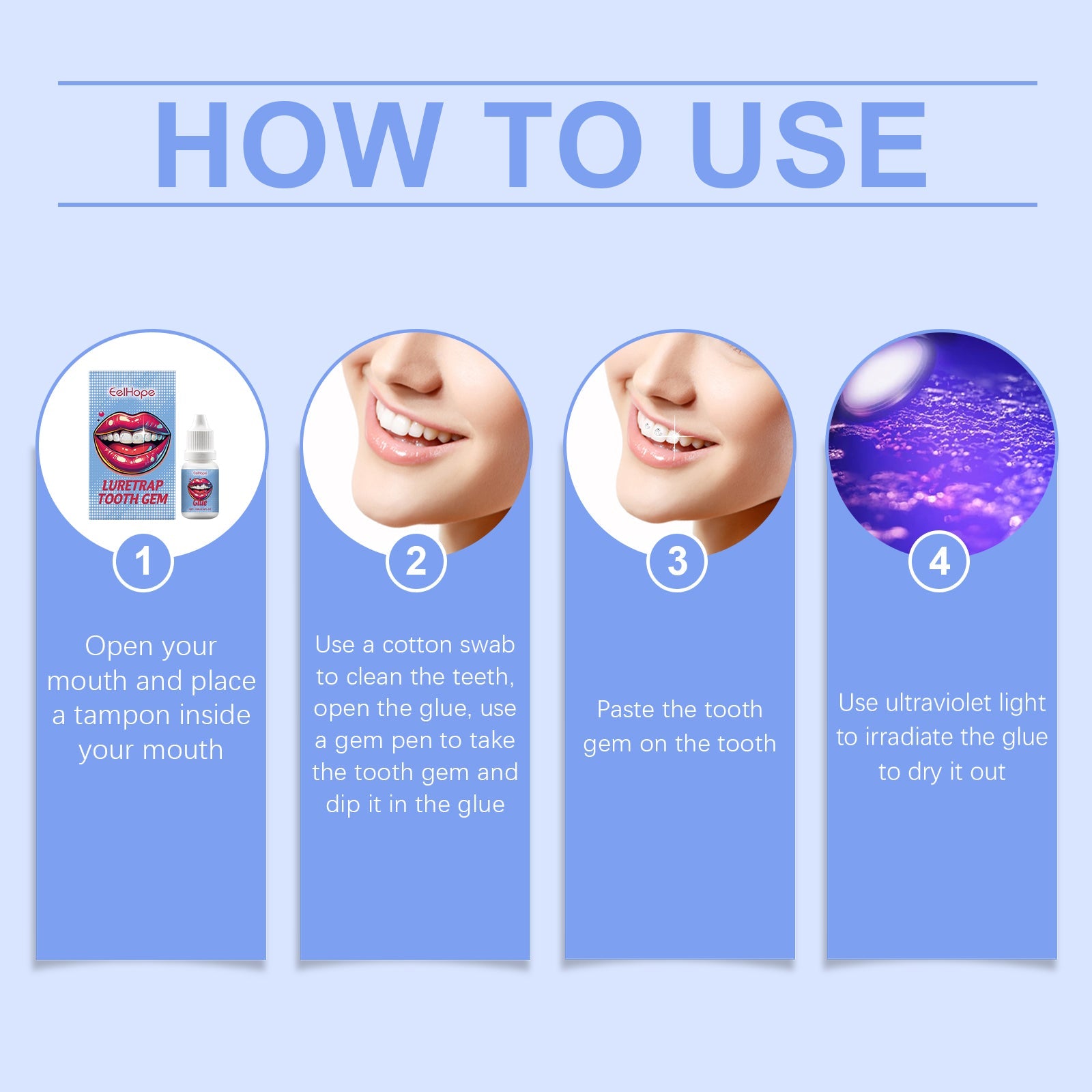 Dental Beauty Set Diy Fashion Dental Decoration Drill Personality Sparkle Light Up Smile Style