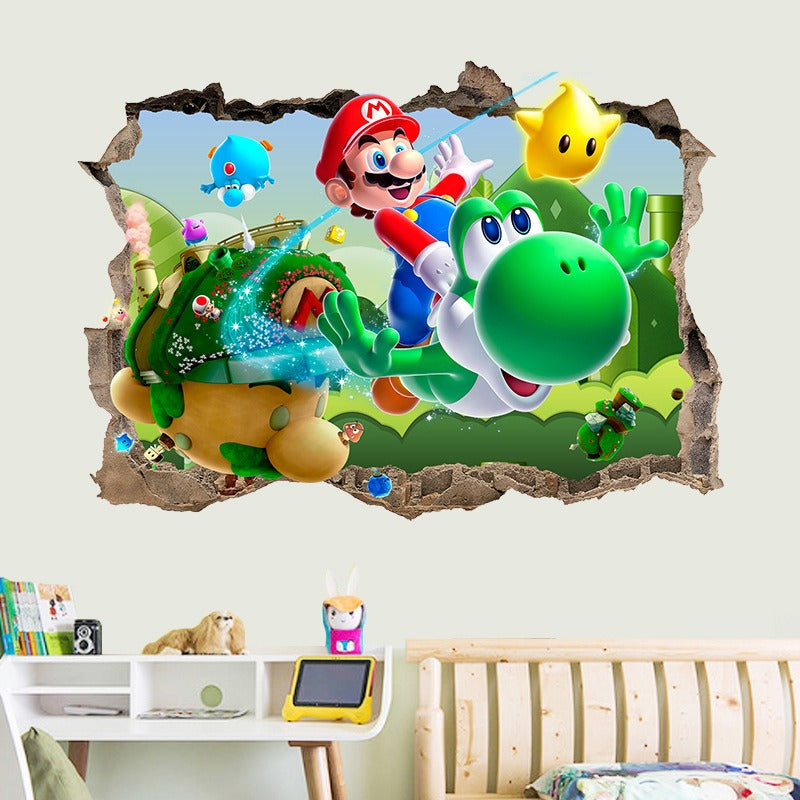 3D Wall Piercing Mary Full Staff Wall Stickers Living Room Bedroom Kindergarten Decoration Background Wall