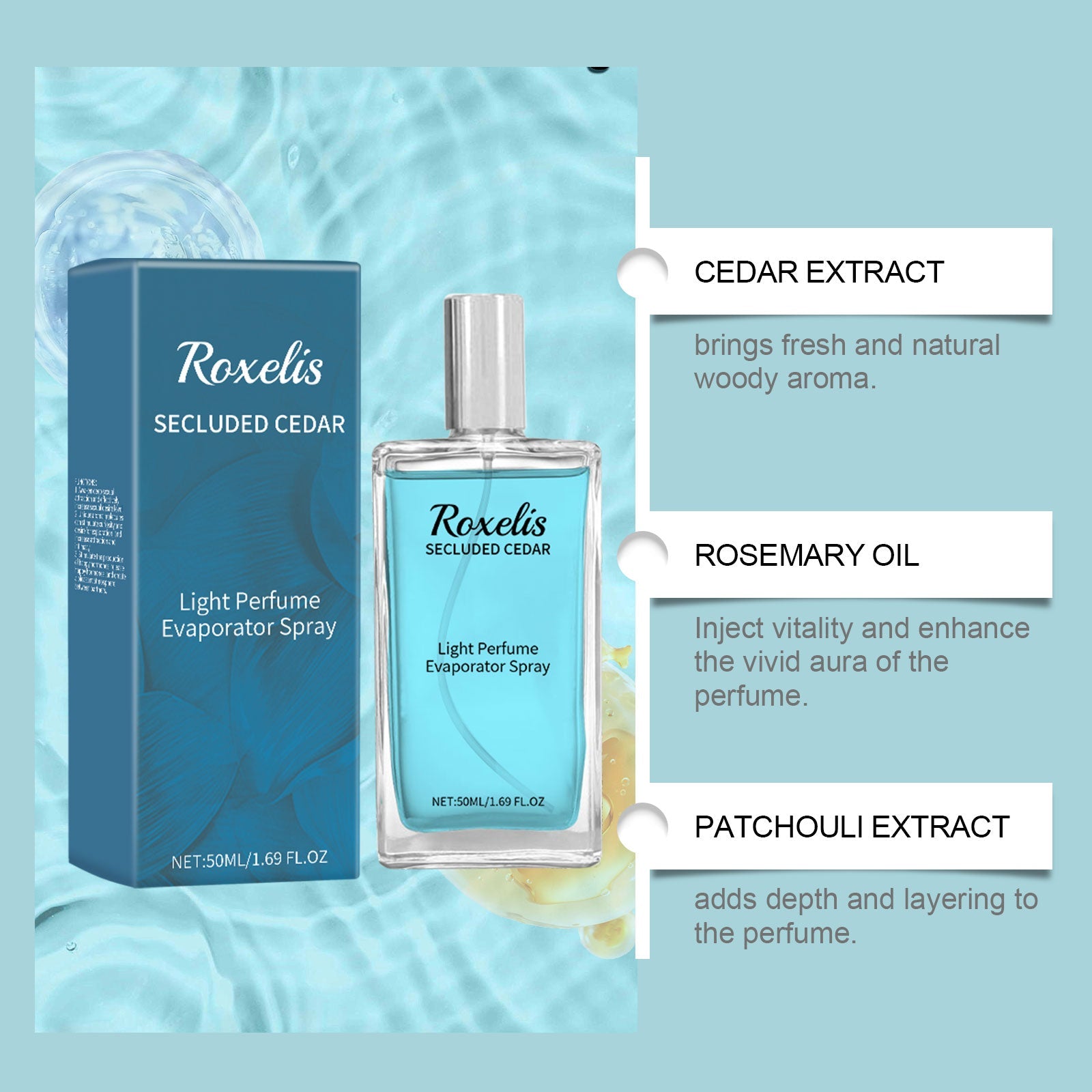 Cedar Blue Eau De Toilette, Natural, Fresh And Long-Lasting Fragrance Pheromone Fragrance Business Gentleman Charm Atmosphere Perfume
