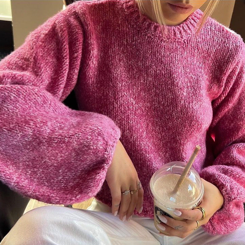 Long sleeved backless lace up sexy spicy girl knitted loose women&