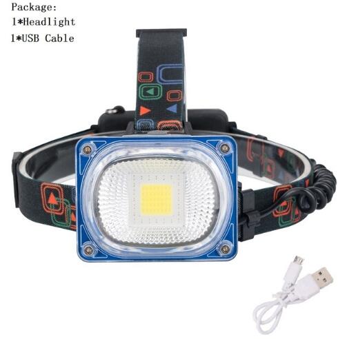 Wide Angle Headlamp 3 Modes USB Rechargeable Camping COB LED