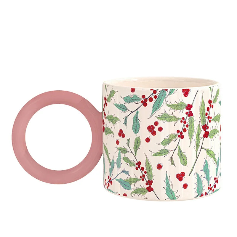 British Style Ceramic Mug Cute Coffee Cups Personality Gift Household Color Painting Kawaii Girls Breakfast Oat Milk Mugs