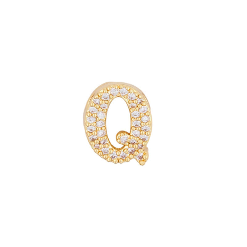 Fashion English 26 letter single pendant gold DIY bracelet necklace accessories